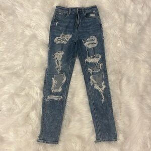 Very ripped high wasted AE jeans!